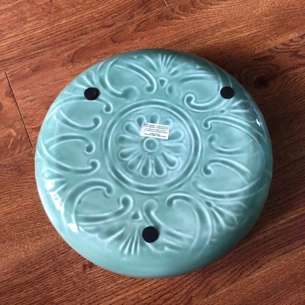 Teal enamel decor bowl